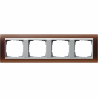 Gira Event Afdekraam 4-v opaque donkerbruin mat/aluminium mat 021459 afbeelding 2