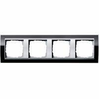 Gira Event Afdekraam 4-v zuiver zwart glans/aluminium mat 0214736 afbeelding 2
