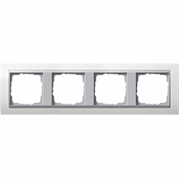 Gira Event Afdekraam 4-v zuiver wit glans/aluminium mat 0214806 afbeelding 2