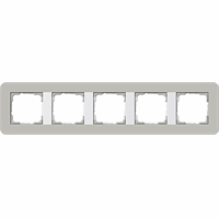 Gira E3 Afdekraam 5-v grijs/zuiver wit 0215412 afbeelding 2