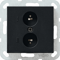 Gira System 55 Wandcontactdoos stereo-luidspreker zwart mat 0402005 afbeelding 2