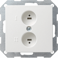 Gira System 55 Wandcontactdoos stereo-luidspreker zuiver wit mat 040227 afbeelding 2