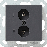 Gira System 55 Wandcontactdoos stereo-luidspreker antraciet 040228