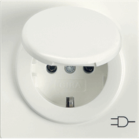 Gira S-Color Wandcontactdoos +RA 1-v klapdeksel zuiver wit 045440 afbeelding 2