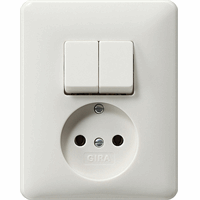 Gira System 55 Inb. combi serie + WCD zuiver wit 047503