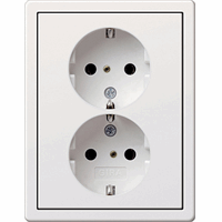 Gira F100 Wandcontactdoos +RA 2-v afdekraam zuiver wit 0780112 afbeelding 2