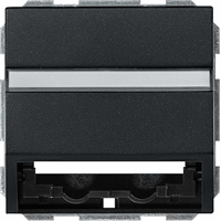 Gira System 55 Datakap universeel + draagring tekstveld zwart mat 0870005 afbeelding 2