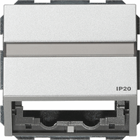 Gira TX_44 Datakap universeel + draagring tekstveld aluminium 087065 afbeelding 2