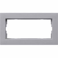 Gira E2 Afdekraam 2-v znd middenstuk vlak aluminium 1002255 afbeelding 2