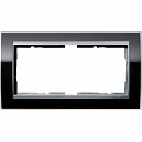Gira Event Afdekraam 2-v znd middenstuk clear zwart/aluminium 1002736 afbeelding 2