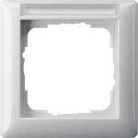 Gira System 55 Afdekraam 1-v tekstveld zuiver wit 109103 afbeelding 2