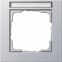Gira E2 Afdekraam 1-v tekstveld aluminium 109125 afbeelding 2
