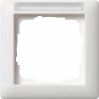Gira System 55 Afdekraam 1-v tekstveld zuiver wit mat 109127 afbeelding 2