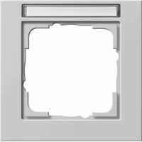 Gira E2 Afdekraam 1-v tekstveld grijs mat 109137 afbeelding 2