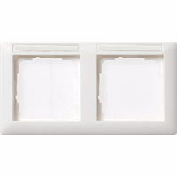 Gira System 55 Afdekraam 2-v hor. tekstkader zuiver wit 109203 afbeelding 2