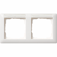 Gira System 55 Afdekraam 2-v hor. tekstkader zuiverwit mat 109227 afbeelding 2