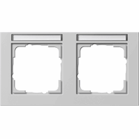 Gira E2 Afdekraam 2-v hor. tekstkader grijs mat 109237 afbeelding 2
