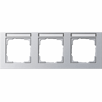 Gira E2 Afdekraam 3-v hor. tekstveld aluminium 109325 afbeelding 2