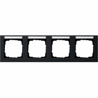 Gira E2 Afdekraam 4-v hor. tekstveld zwart mat 109409 afbeelding 2