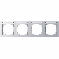 Gira E2 Afdekraam 4-v hor. tekstveld aluminium mat 109425 afbeelding 2