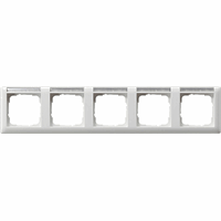 Gira System 55 Afdekraam 5-v hor.tekstkader zuiver wit 109503 afbeelding 2