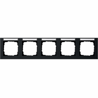 Gira E2 Afdekraam 5-v hor.tekstkader zwart mat 109509 afbeelding 2