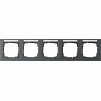 Gira E2 Afdekraam 5-v hor.tekstkader antraciet 109523 afbeelding 2