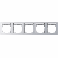 Gira E2 Afdekraam 5-v hor.tekstkader aluminium 109525 afbeelding 2