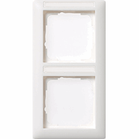 Gira System 55 Afdekraam 2-v vert. tekstveld zuiver wit 110203 afbeelding 2