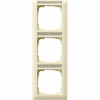 Gira System 55 Afdekraam 3-v vert. tekstkader crème glans 110301 afbeelding 2