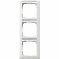 Gira System 55 Afdekraam 3-v vert. tekstkader zuiver wit glans 110303 afbeelding 2