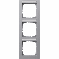 Gira E2 Afdekraam 3-v vert. tekstkader aluminium mat 110325 afbeelding 2