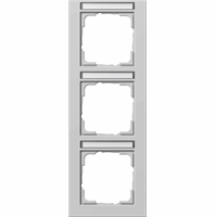 Gira E2 Afdekraam 3-v vert. tekstkader grijs mat 110337 afbeelding 2