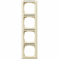 Gira System 55 Afdekraam 4-v vert. tekstveld crème glans 111401 afbeelding 2