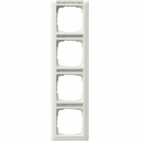 Gira System 55 Afdekraam 4-v vert. tekstveld zuiver wit 111403 afbeelding 2