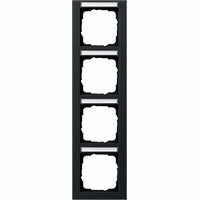 Gira E2 Afdekraam 4-v vert. tekstveld zwart mat 111409 afbeelding 2