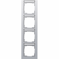 Gira E2 Afdekraam 4-v vert. tekstveld aluminium mat 111425 afbeelding 2