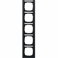 Gira E2 Afdekraam 5-v vert.tekstkader zwart mat 111509 afbeelding 2
