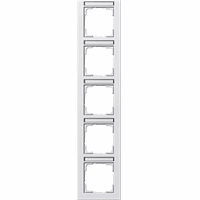 Gira E2 Afdekraam 5-v vert.tekstkader zuiver wit mat 111522 afbeelding 2