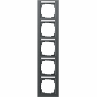 Gira E2 Afdekraam 5-v vert.tekstkader antraciet 111523 afbeelding 2