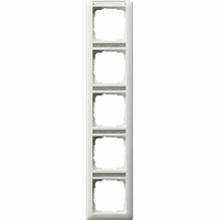 Gira System 55 Afdekraam 5-v vert.tekstkader zuiver wit mat 111527 afbeelding 2