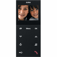 Gira System 55 Opb.huisstation plus 2,2" zwart mat 1239005 afbeelding 2