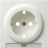 Gira S-Color Afdekking voor Wandcontactdoos +RA tekstveld zuiver wit 144740 afbeelding 2