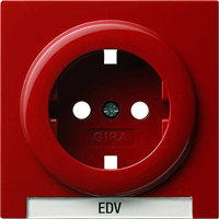 Gira S-Color Afdekking voor Wandcontactdoos +RA tekstveld rood 144743 afbeelding 2