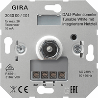 Gira Inb. dimmer Dali tun.white + Netvoed. basiselement 203000 afbeelding 2