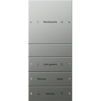 Gira System 55 Taster 4-v beschrijfbaar edelstaal 2134602 afbeelding 2