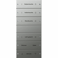 Gira System 55 Taster 6-v beschrijfbaar edelstaal 2136602 afbeelding 2