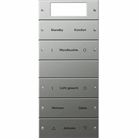 Gira System 55 Taster 5-v Plus beschrijfbaar edelstaal 2145602 afbeelding 2