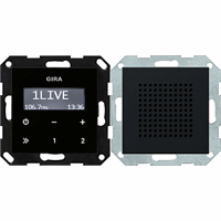 Gira System 55 Inb.radio RDS + luidspreker zwart mat 2280005 afbeelding 2