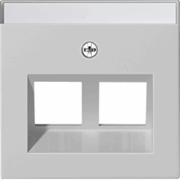 Gira System 55 Cpl 2x Mod-jack 30° tekstveld grijs mat 2640015 afbeelding 2